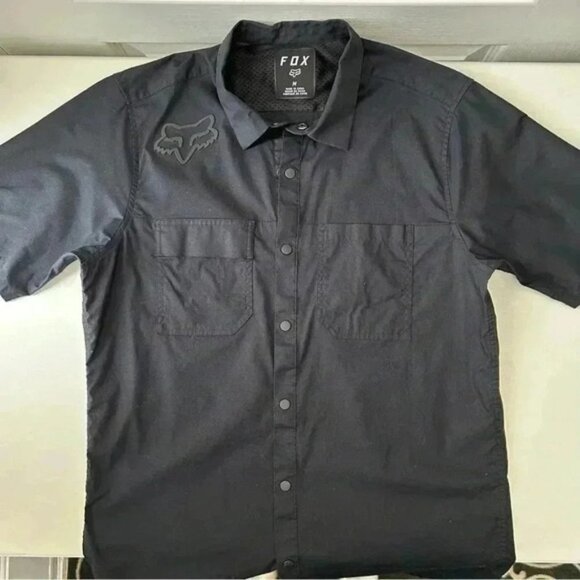FOX Racing Redplate Flexair Workshirt Short Sleeves Snap Buttons Black Medium - Picture 16 of 16